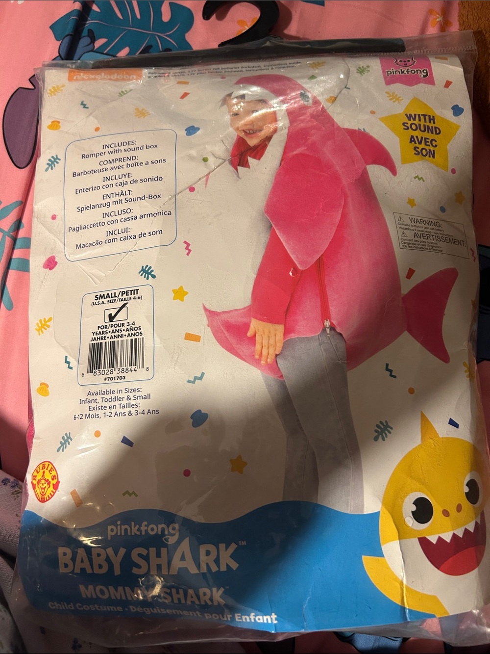 Rubie's Pink Shark Romper Costume with Sound Box